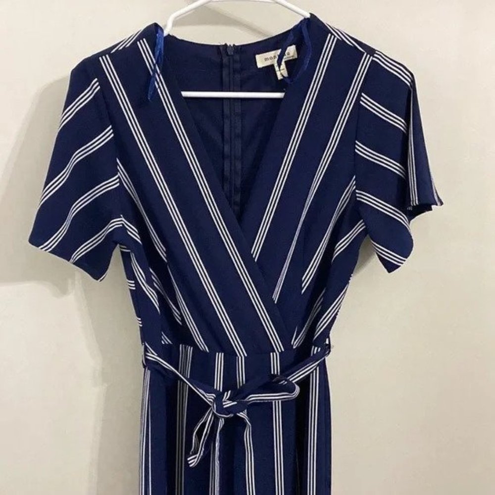 Navy Striped Monteau jumpsuit